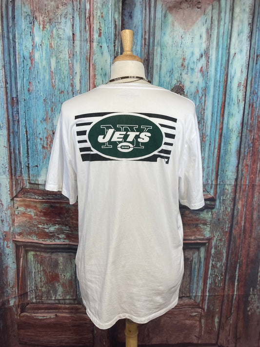 Vineyard Vines JETS Tshirt Whtie and green  size Large