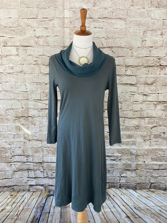 Velvet Dress - Silk Cowl neckline - Size Small